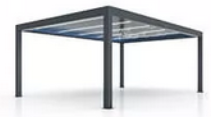 Configuration pergola autoportée sur 4 poteaux
