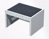 Configuration pergola encastrée entre deux murs