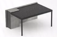 Configuration pergola adaptée à un mur saillant